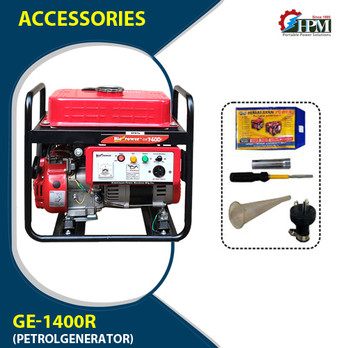 1.2 KVA light weight Portable smart Generator, Petrol Run Recoil Start, Model GE-1400R with LPG